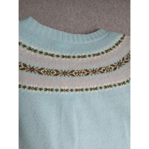 J Crew Sweater XL Cardigan Lambs Wool Fair Isle Preppy Cottage Boho Bohemian - Picture 10 of 12